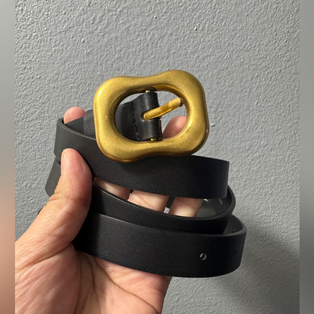Brass buckle black belt